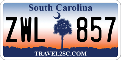 SC license plate ZWL857