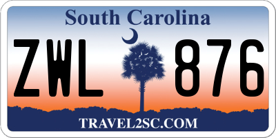 SC license plate ZWL876