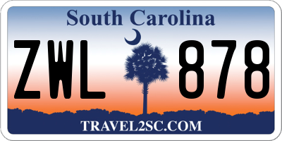SC license plate ZWL878