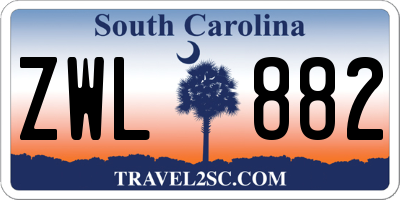 SC license plate ZWL882