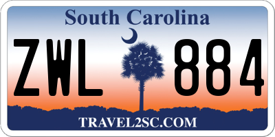 SC license plate ZWL884