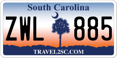 SC license plate ZWL885