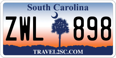 SC license plate ZWL898