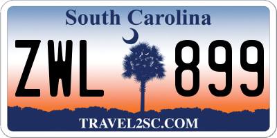SC license plate ZWL899