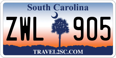 SC license plate ZWL905