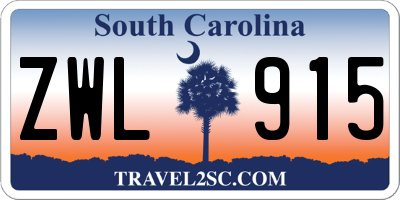 SC license plate ZWL915