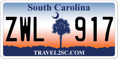 SC license plate ZWL917