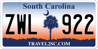 SC license plate ZWL922