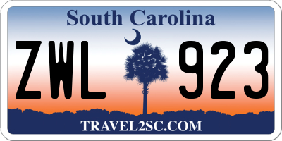 SC license plate ZWL923