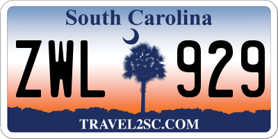SC license plate ZWL929