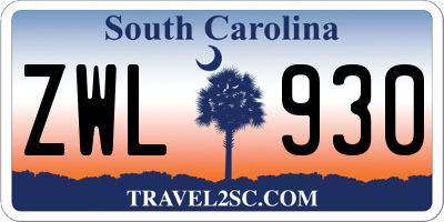SC license plate ZWL930