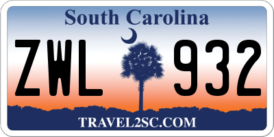 SC license plate ZWL932