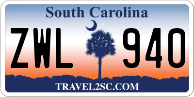SC license plate ZWL940