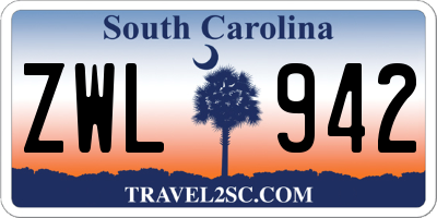 SC license plate ZWL942