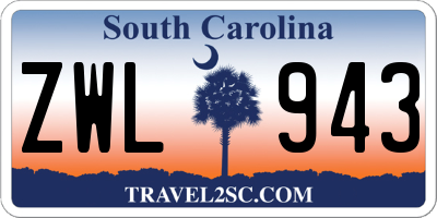 SC license plate ZWL943