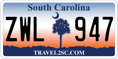 SC license plate ZWL947
