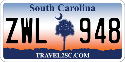 SC license plate ZWL948