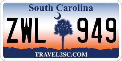 SC license plate ZWL949