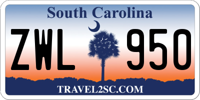 SC license plate ZWL950