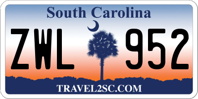 SC license plate ZWL952