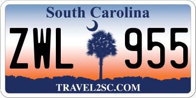 SC license plate ZWL955