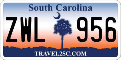 SC license plate ZWL956