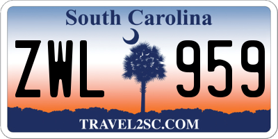SC license plate ZWL959