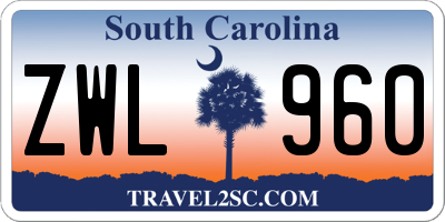 SC license plate ZWL960