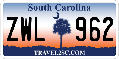 SC license plate ZWL962