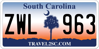 SC license plate ZWL963