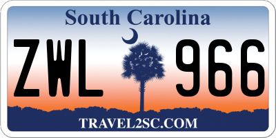 SC license plate ZWL966