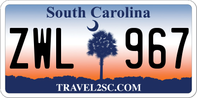 SC license plate ZWL967