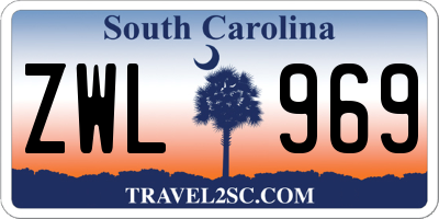 SC license plate ZWL969