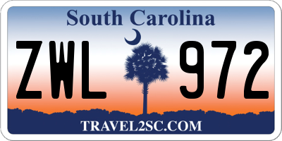 SC license plate ZWL972