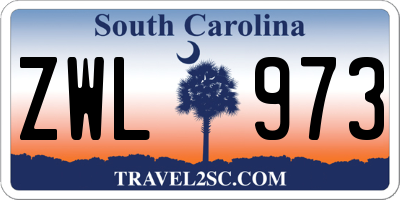 SC license plate ZWL973