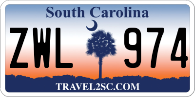 SC license plate ZWL974