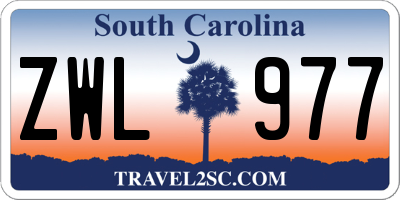 SC license plate ZWL977