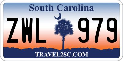 SC license plate ZWL979