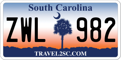SC license plate ZWL982