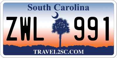 SC license plate ZWL991
