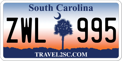 SC license plate ZWL995
