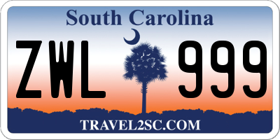 SC license plate ZWL999