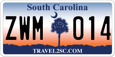 SC license plate ZWM014