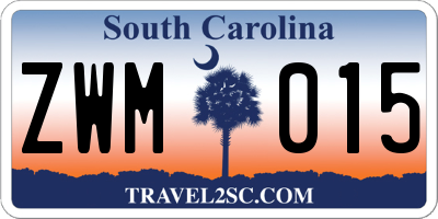 SC license plate ZWM015