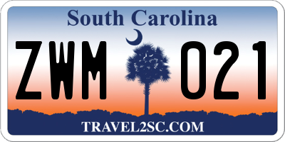 SC license plate ZWM021