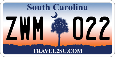 SC license plate ZWM022