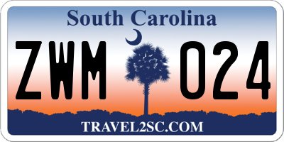 SC license plate ZWM024