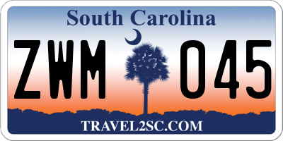 SC license plate ZWM045