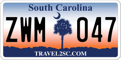 SC license plate ZWM047