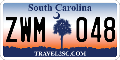 SC license plate ZWM048